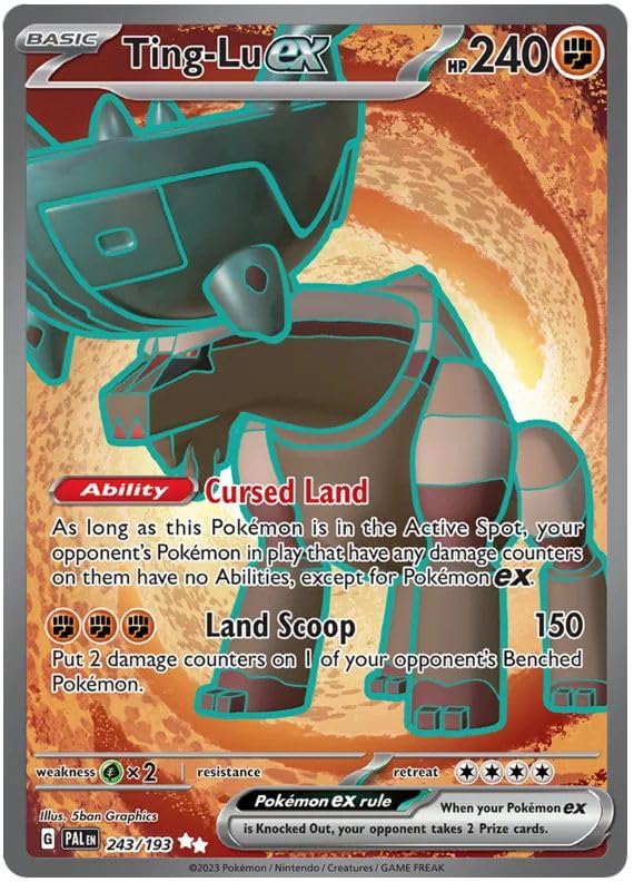 Ting-Lu ex 243/193 Ultra Rare Double Pokemon Card | Paldea Evolved Set | Scarlet & Violet Series | Titan Authenticated