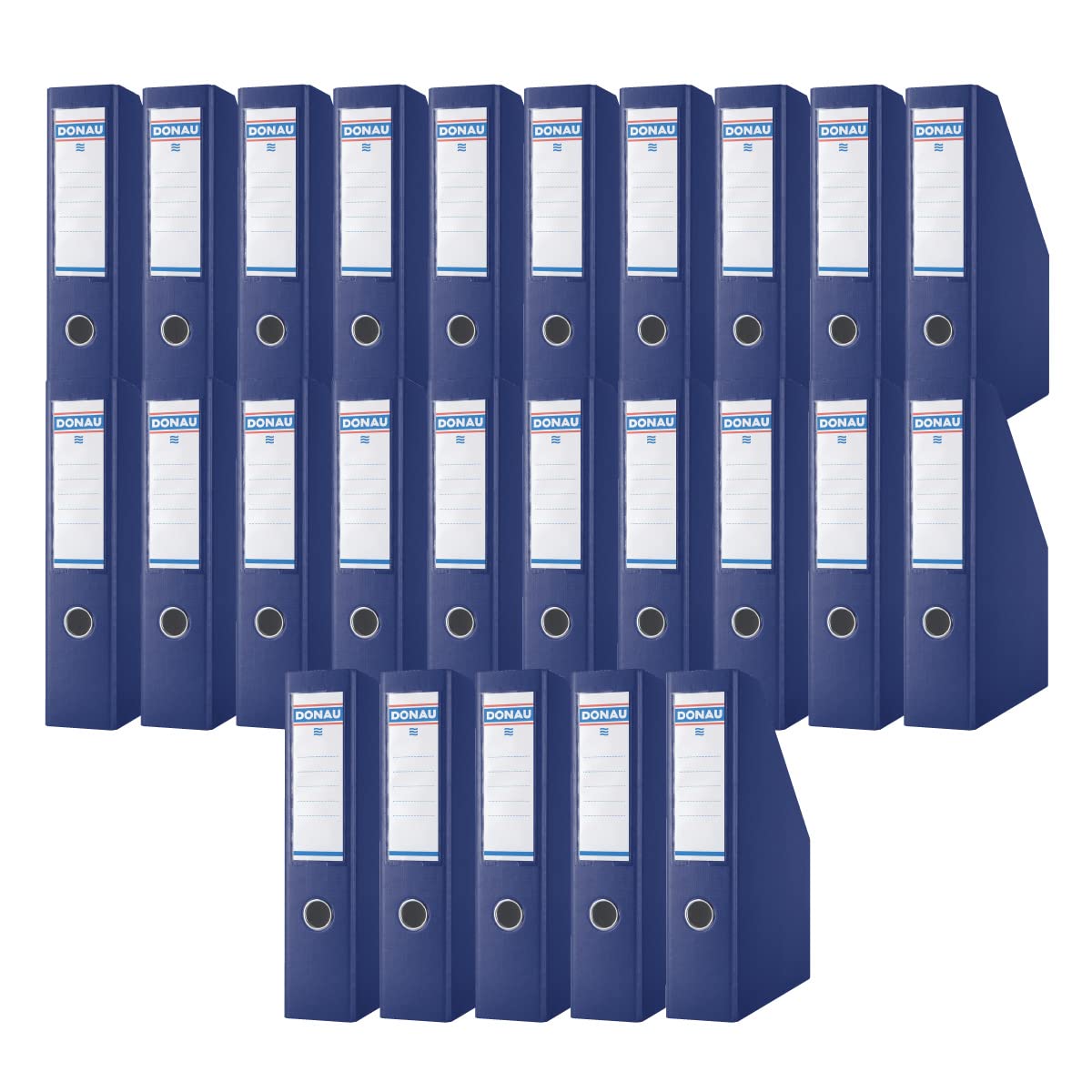 DONAU 3949001PL-18 Stehsammler Stehordner Archive Box Pappe/ 25er Pack/ 25 Stück/ Karton - Dunkelblau /bis zu 750 Blatt Für Büro, Schule und Zuhause zur Aufbewahrung von Dokumenten im A4 Format