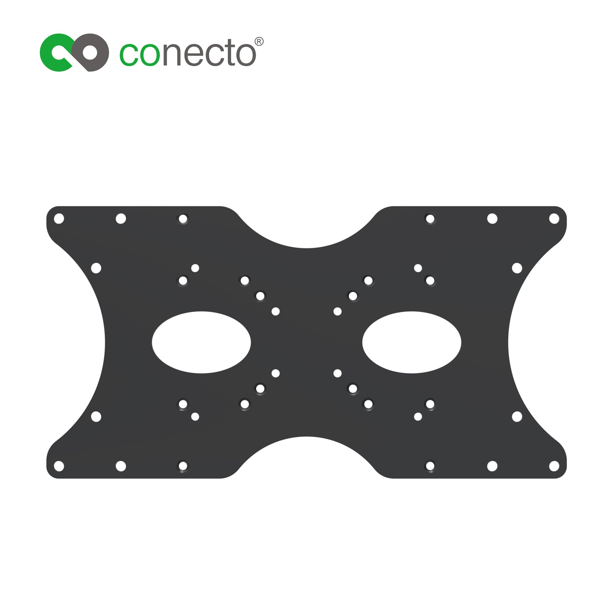 conecto Adapter VESA, płytka adapterowa, uniwersalna, VESA 50 x 50 do 400 x 200, 1-częściowy, czarny