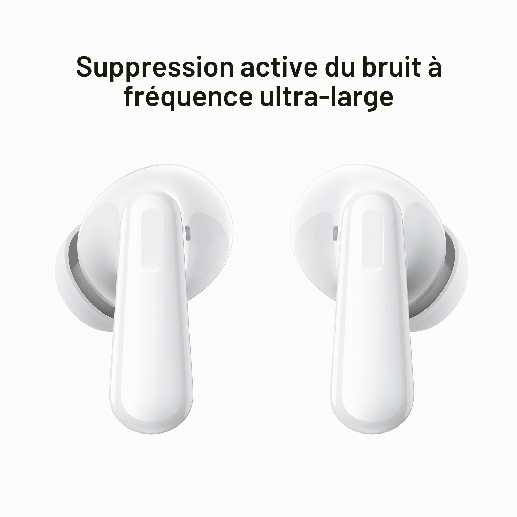 Oppo Enco Air4 Pro Écouteurs True Wireless,44h d'autonomie, Pilote en Titane de 12,4 mm, Bluetooth 5.4, Commandes tactiles, Annulation du Bruit AI, Android et iOS, IP55, [Version Italienne],Blanc