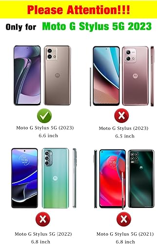 Miniatura 2 de Funda para Motorola Moto G Stylus 5G 2023 con 2 protectores de pantalla, grado militar, a prueba de golpes, con función atril magnética, para Moto G