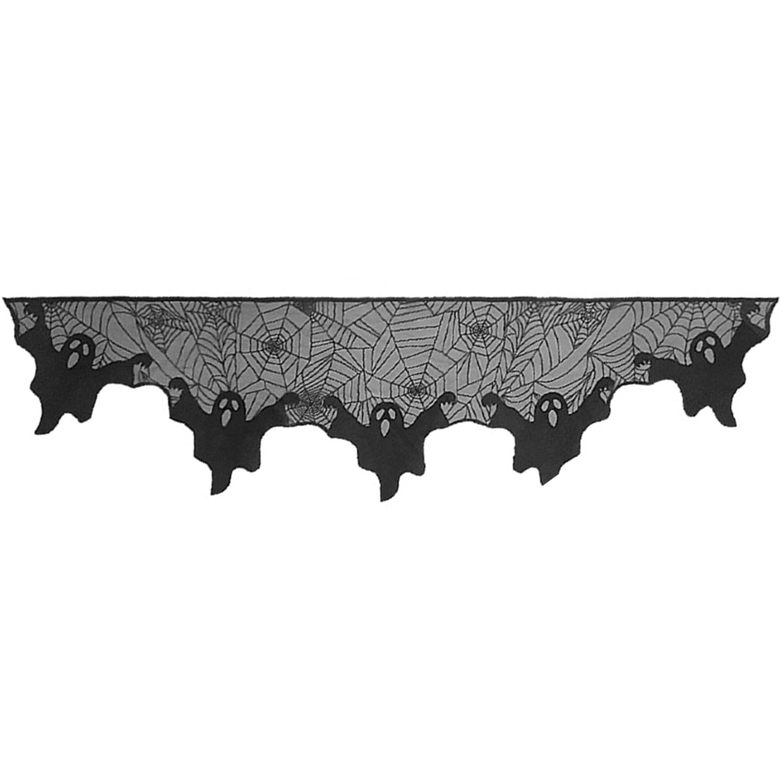 Kalttoy Tablecloth Halloween Party Table Decoration Mantel Scarf Web Pattern for Indoor Festivities Halloween Party Decoration