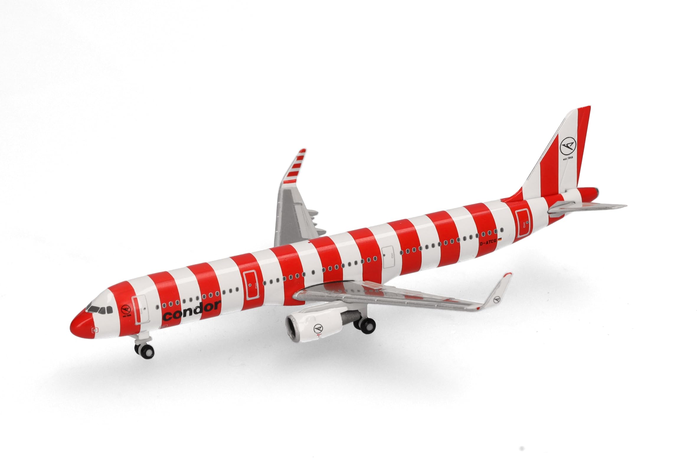 Herpa Modellflugzeug Condor Airbus A321 “Passion” – D-ATCG, Miniatur im Maßstab 1:500, Sammlerstück, Modell ohne Standfuß, Metall