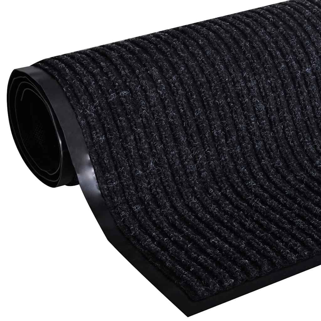 Zerbino nero, 90 x 150 cm, in PVC | Retro antiscivolo, flessibile arrotolabile, facile da pulire, per casa e ufficio