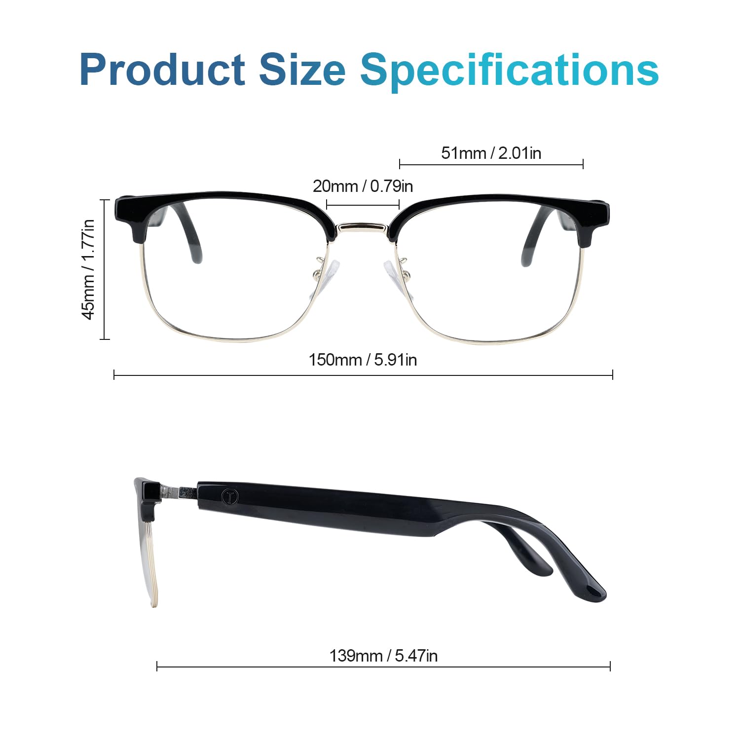 AI Smart Glasses, occhiali da traduzione con traduttore in tempo reale per 164 lingue, senza abbonamento per app, lenti fotocromatiche, cerniere a molla, occhiali Bluetooth per viaggio/lavoro