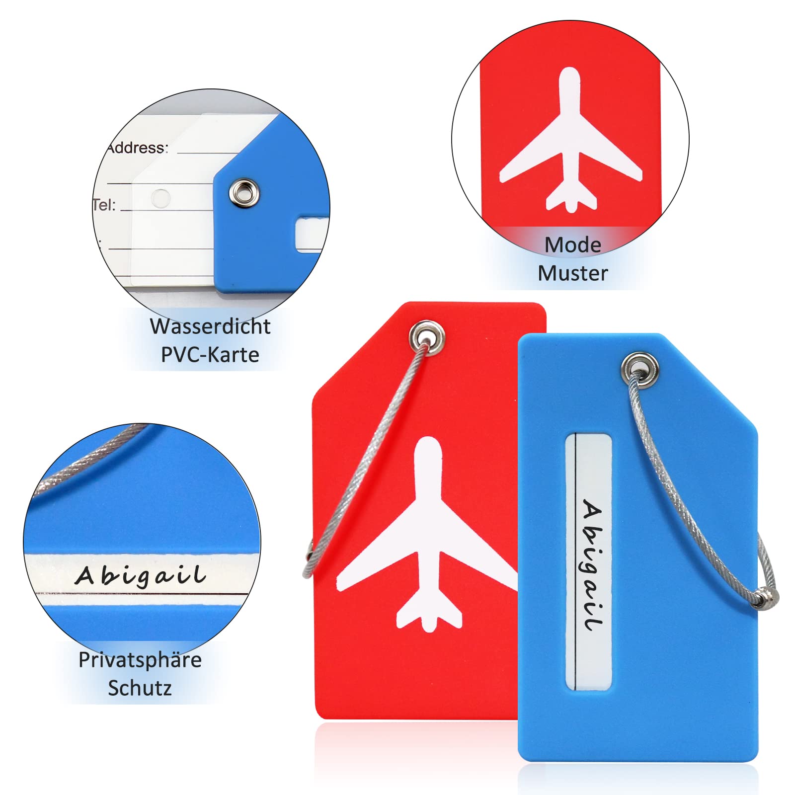 2 Pcs Etichetta Bagaglio Viaggiare Etichette Per in Silicone