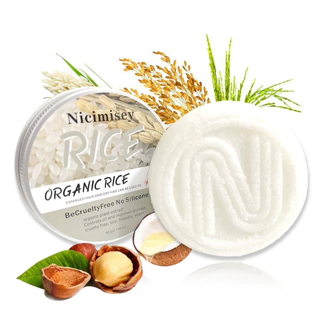 Rice Water 2-in-1 Shampoo Bar Hair Growth Women and Mens Shampoo Hair Care -No Sulfate–All Hair Types