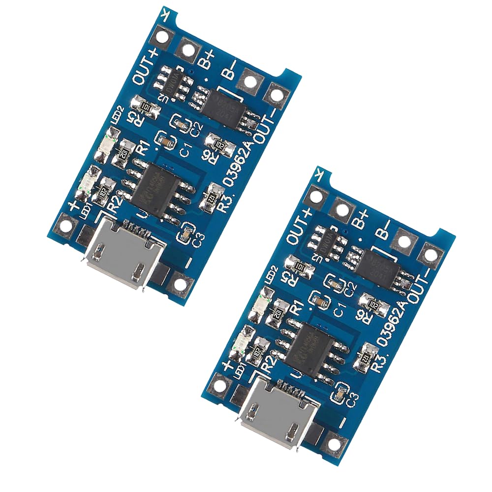 Hexonix TP4056 Micro USB Lithium Battery Charging Converter with Overcharge & Over-Current Protection – 5V Input for 18650 Battery Charging – Pack of 2-picture-23