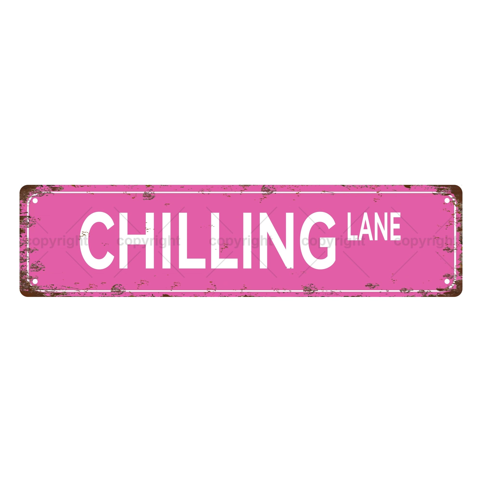 Chilling Lane TIME Metal Tin Street Sign Bar Cafe Garage Cave Home Room Wall Bathroom Farmhouse Garden Porch Patio Decor,4x16 Inch