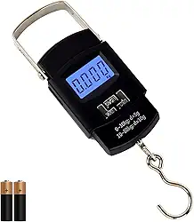 Balança Digital Portátil de Bagagem 50KG, Pilhas Inclusas, Tela LCD, Alça Reforçada em Aço, Ideal para Viagens, Aeroportos, Malas, Sacolas e Pescaria.