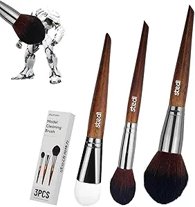 stedi Model Cleaning Brush Kit, Model Hobby Making Tools, 2 Soft and 1 Stiff Figure Duster Brush, Model Dusting Brush for Statues, Gundam, Scale Military Hobby Crafts