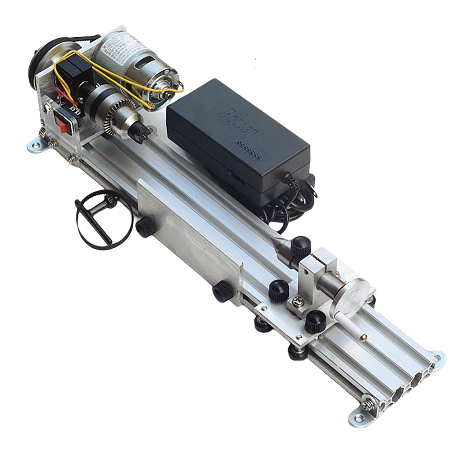 AC 100-240V Upgraded Multifunctional Micro Lathe Adjustable Mini Grinding Polishing Machine Woodworking Lathe 775 Motor Gear Ratio 1:5