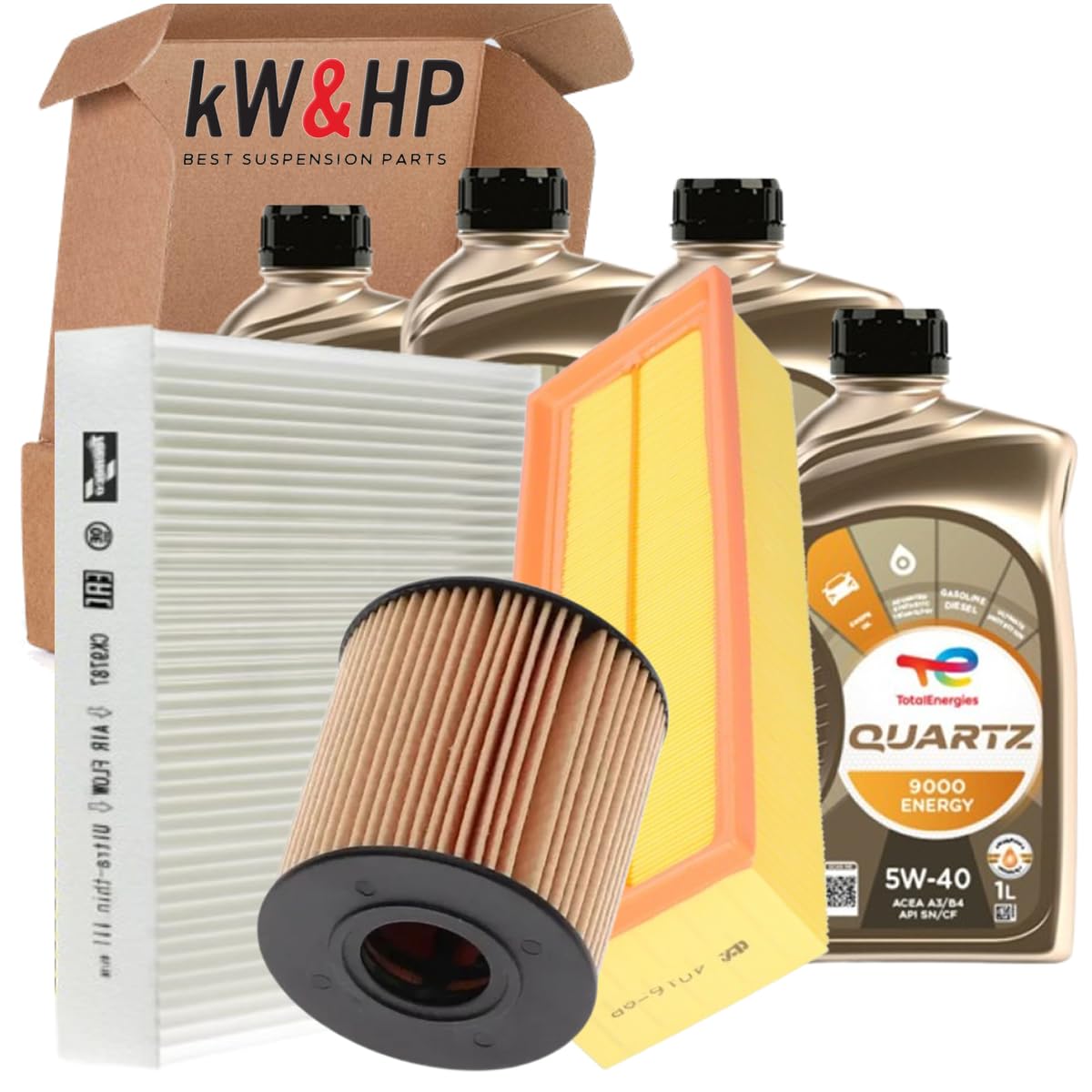 KIT TAGLIANDO COMPLETO 3 FILTRI + 4 LITRI OLIO MOTORE QUARTZ 9000 5W-40 COMPATIBILE CON C3 1.1 1.2