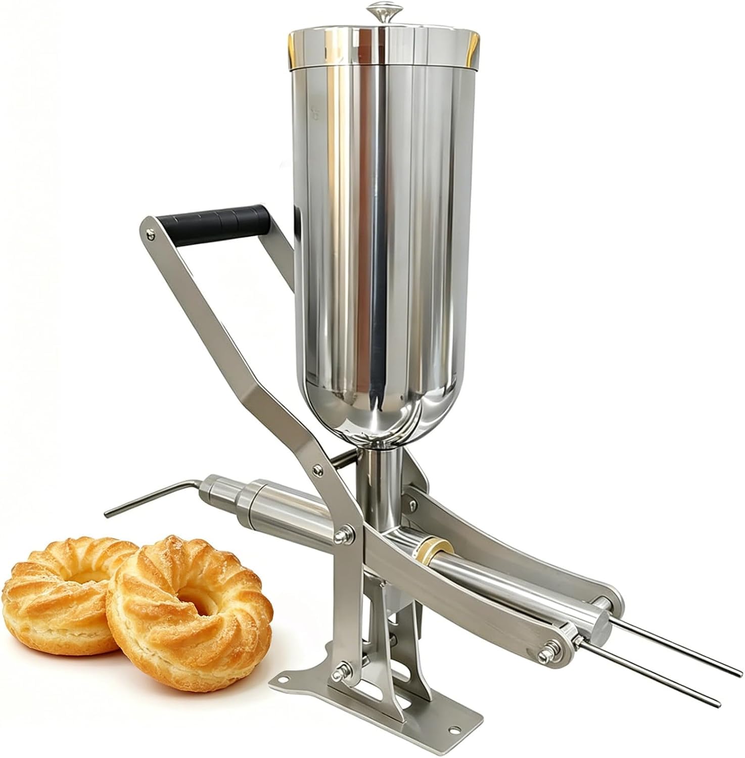 Manueller Donut-Füller aus Edelstahl, 5L-Trichter-Gelee-Injektor für Creme-Marmelade-Churros, Präzisions-Portions-Backwerkzeug für die gewerbliche Küche