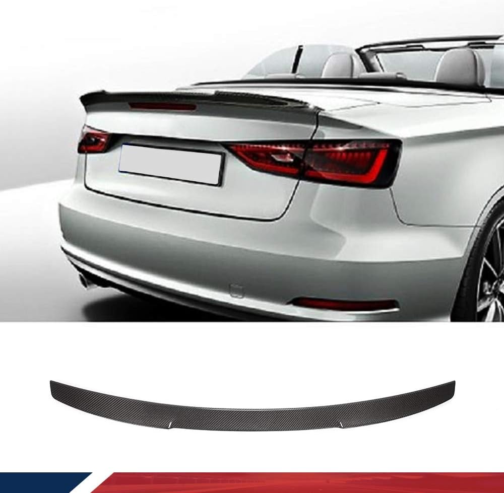 Carbon Fiber Rear Spoiler Fits for Audi A3 S3 Sline Convertible 2014-2020 Custom Parts Trunk Lip Spoiler HighKick Rear Wing Spoiler Body Kits Factory Outlet