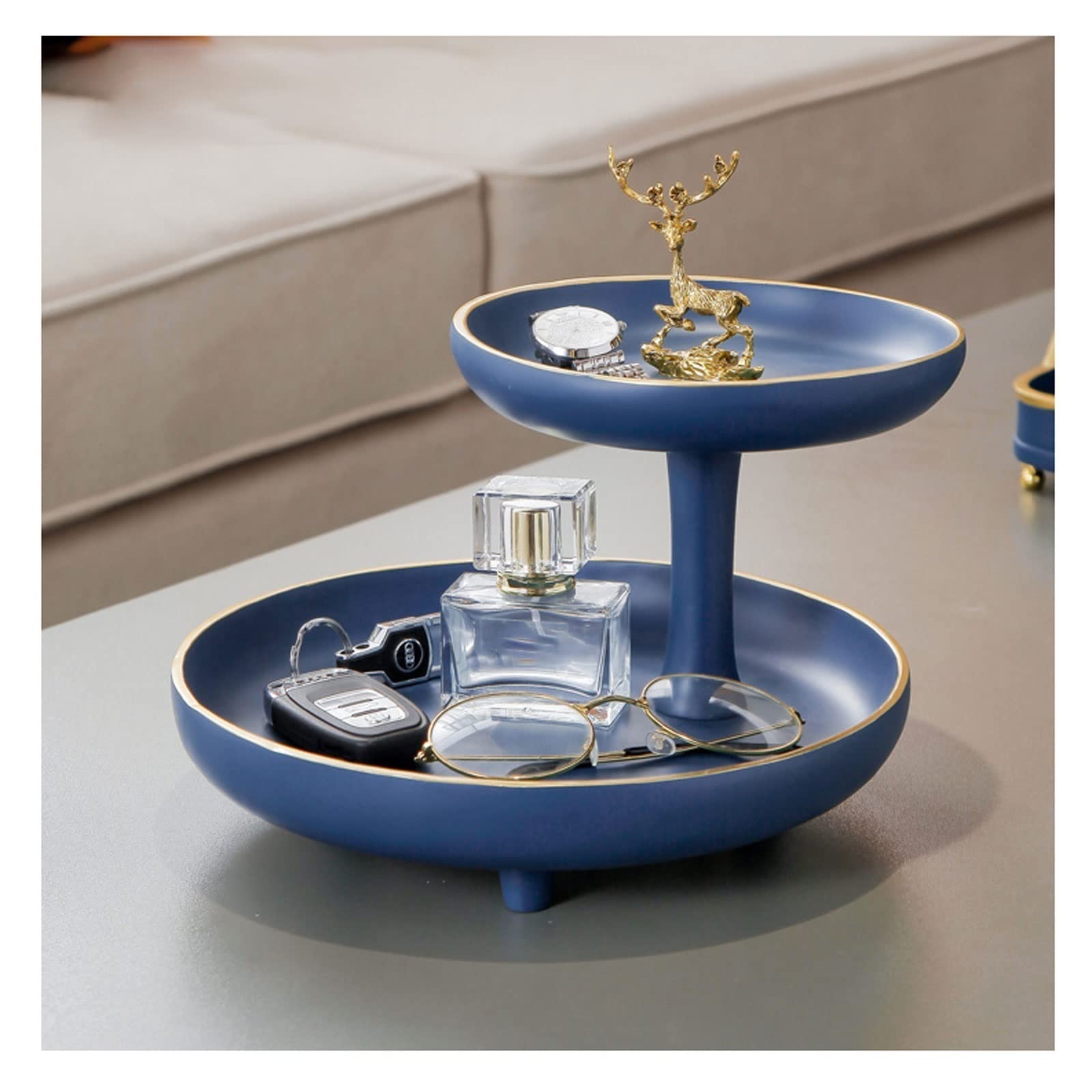 Plateau en résine chic décor ferme élégant pour service et rangement de bureau