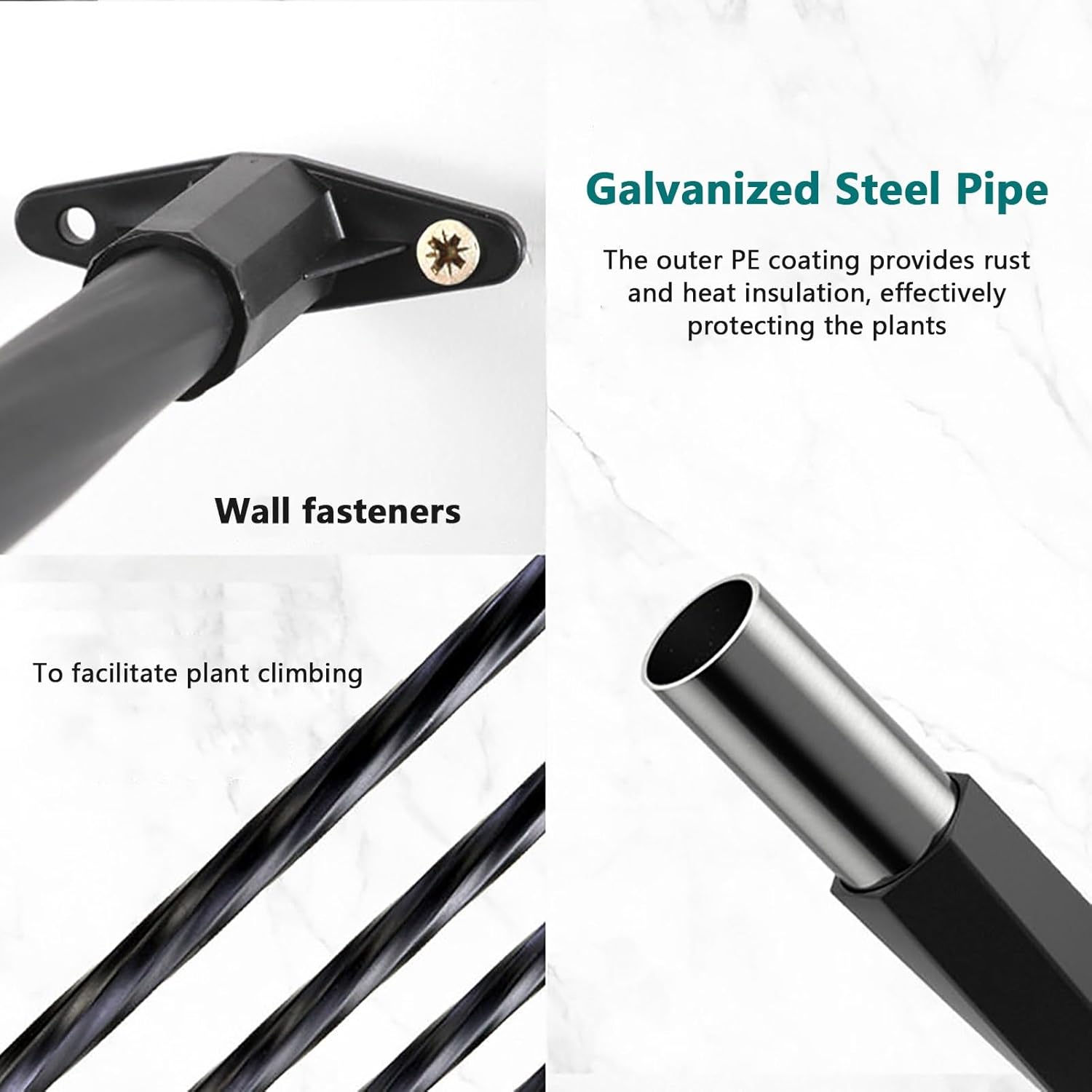 Half Side Garden Arbor Metal Garden Arch Trellis for Climbing Plant, 240cm Height Outdoor Rose Arch for Backyard, Patio, Courtyard(60x240cm)