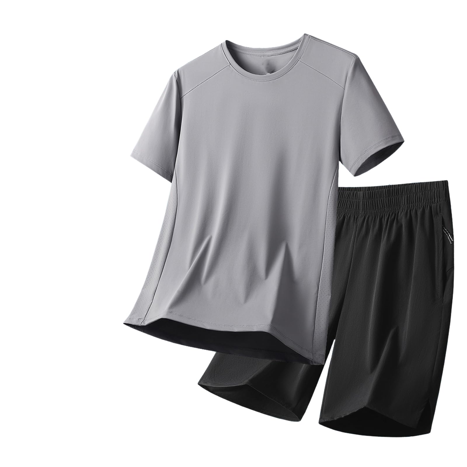Męskie letnie spodenki z lodowego jedwabiu szybkoschnące plus size zestaw do biegania na co dzień