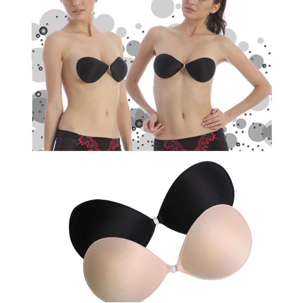 Women Sexy Silicone Adhesive Stick on Gel Push up Strapless Invisible Backless/seamless Bra Hot Sale!