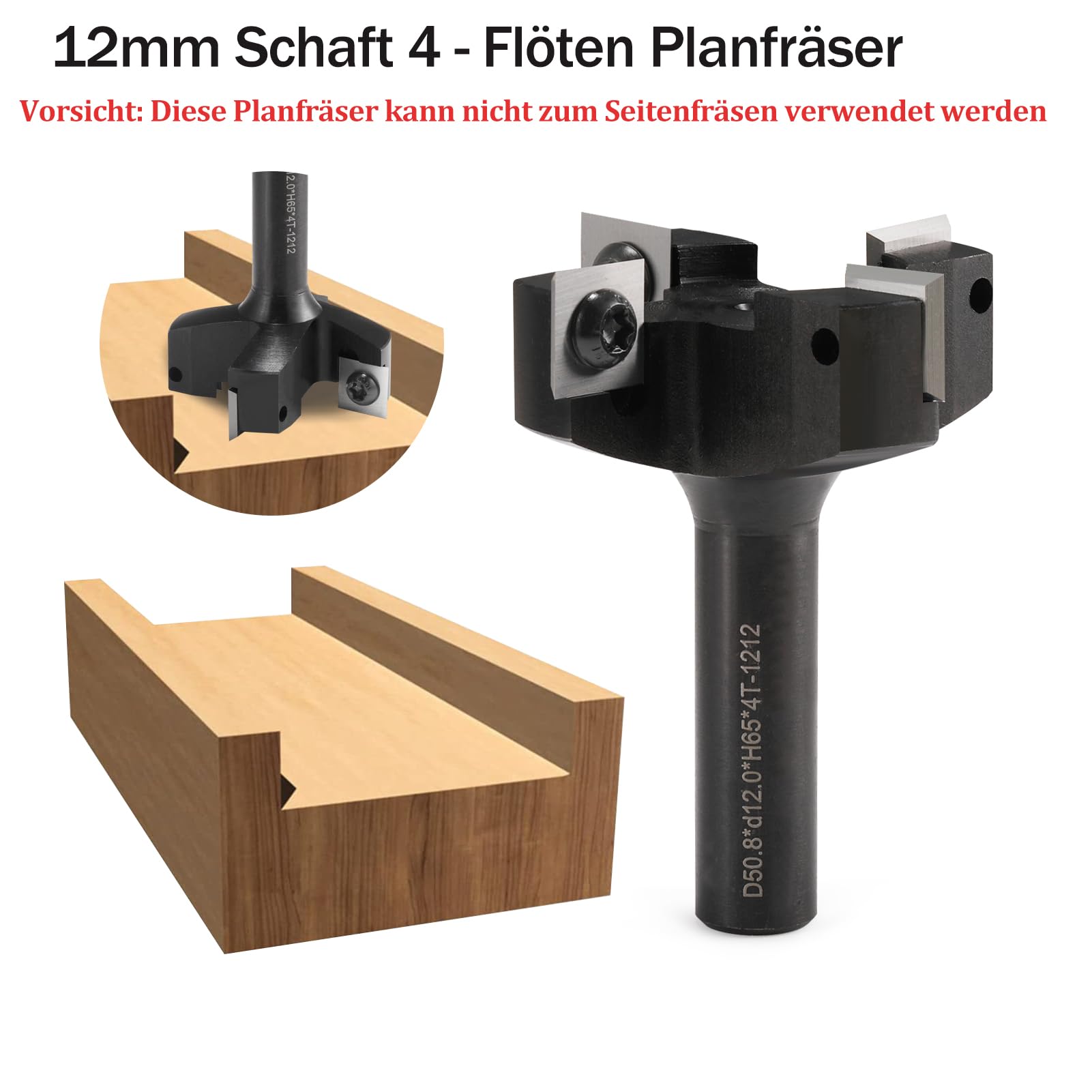 2 fluiten, vlakfrees, 8 mm, schacht 25,4 mm snijdiameter, schaaffrees