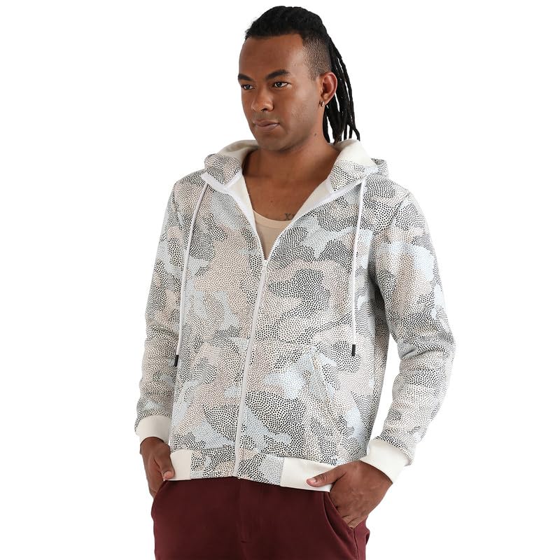 Image of CAHOOT Men's Dark Blue Zip-Front Hoodie with Contrast Drawstring for Casual Wear | Long Sleeve | Hooded Neck | Zipper Closure | Cotton Sweatshirt Crafted with Comfort Fit for Everyday Wear