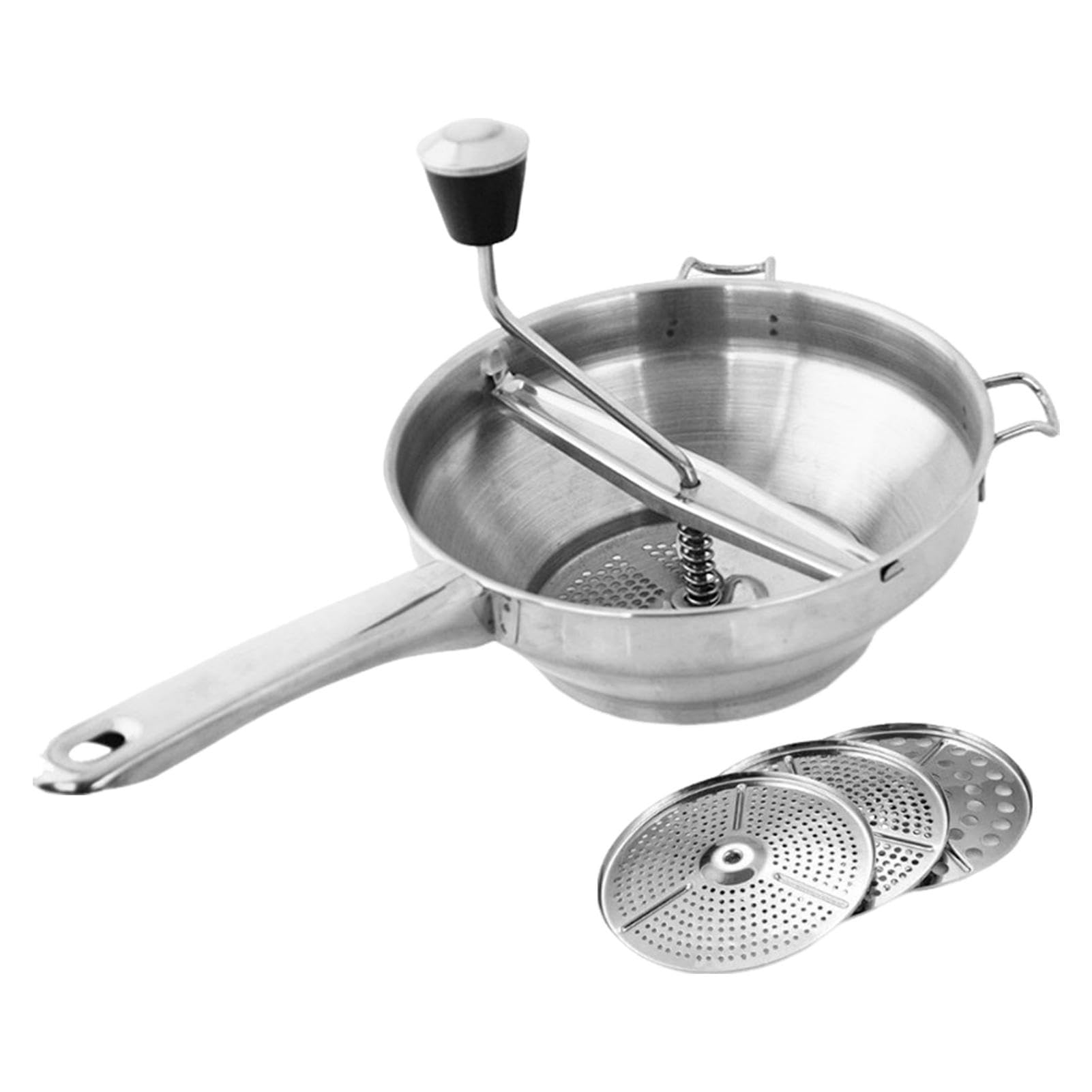 Blender Presse-purée Ecrase Purée Appareil Multifonction de Qualité Alimentaire avec Poignée - Presse-purée Ergonomique - Facile à Nettoyer - 525 g - En Acier Inoxydable
