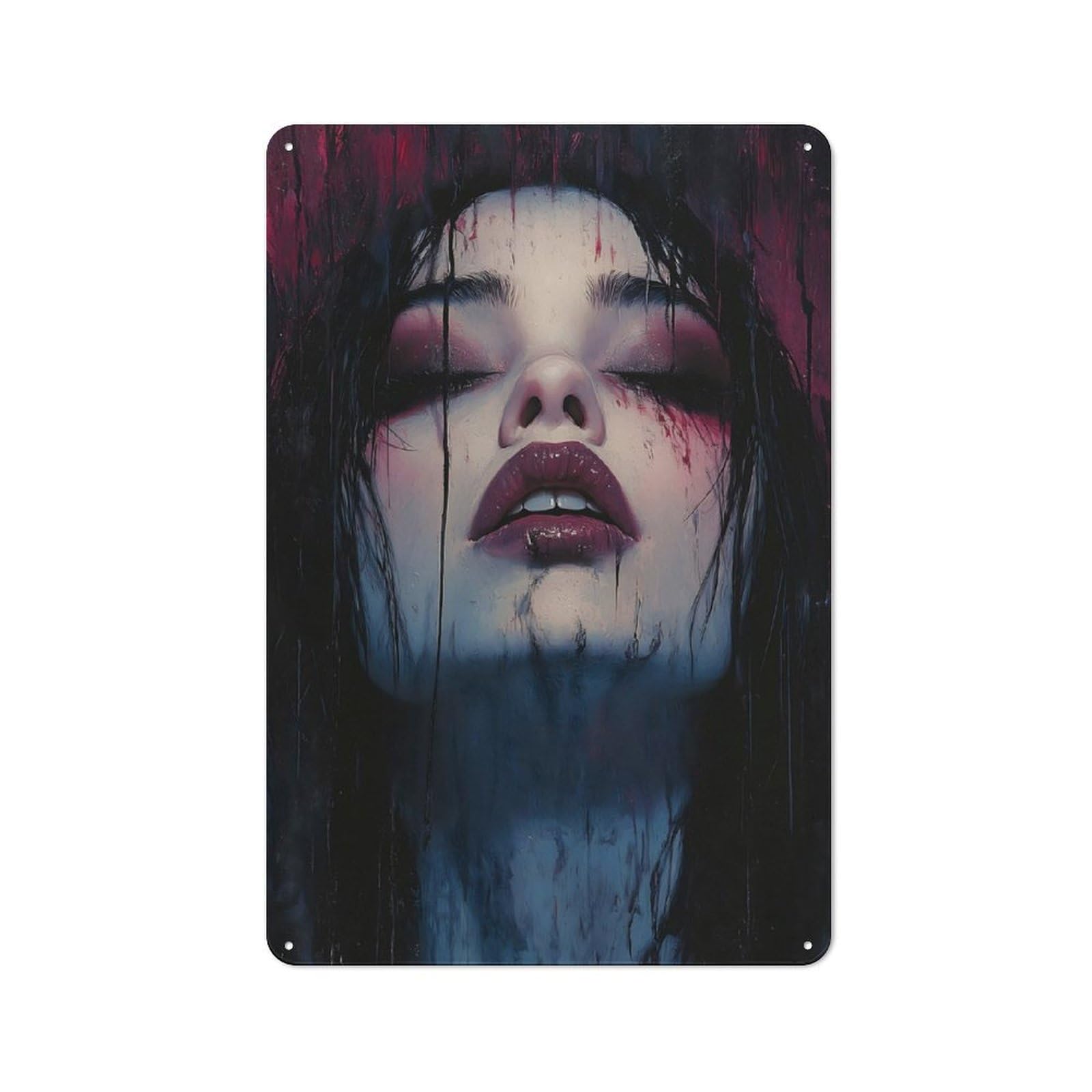 Junmoney The Vampire Lady Vintage Metal Sign 30X20cm For Workshop Wall, With Clear Vintage Wall Decor Character