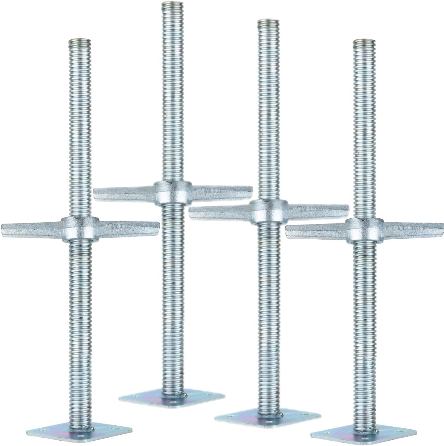Galvanised & Height Adjustable Scaffolding Spindle (45 cm) for Scaffolding, Set of 4