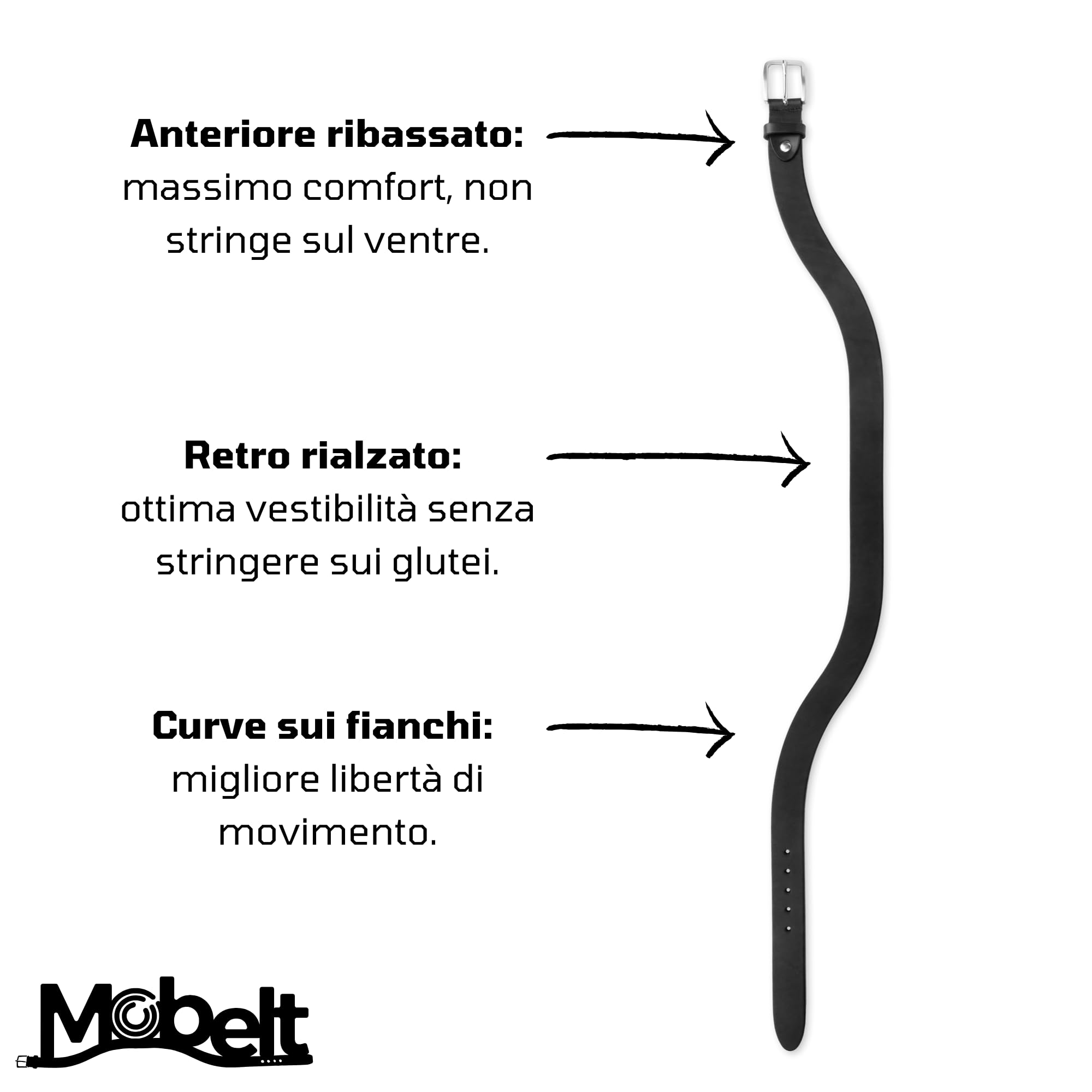 Cintura Uomo Anatomica in Pelle Italiana - Innovativa, Comoda e Made in Italy