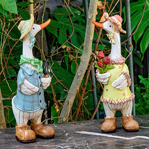 Wondhome V2203DUCK Garden Statues Couple Duck, Funny Cartoon Duck Garden Statues Indoor Outdoor Decorations Cute Ducks Art Décor Goose thumb #6