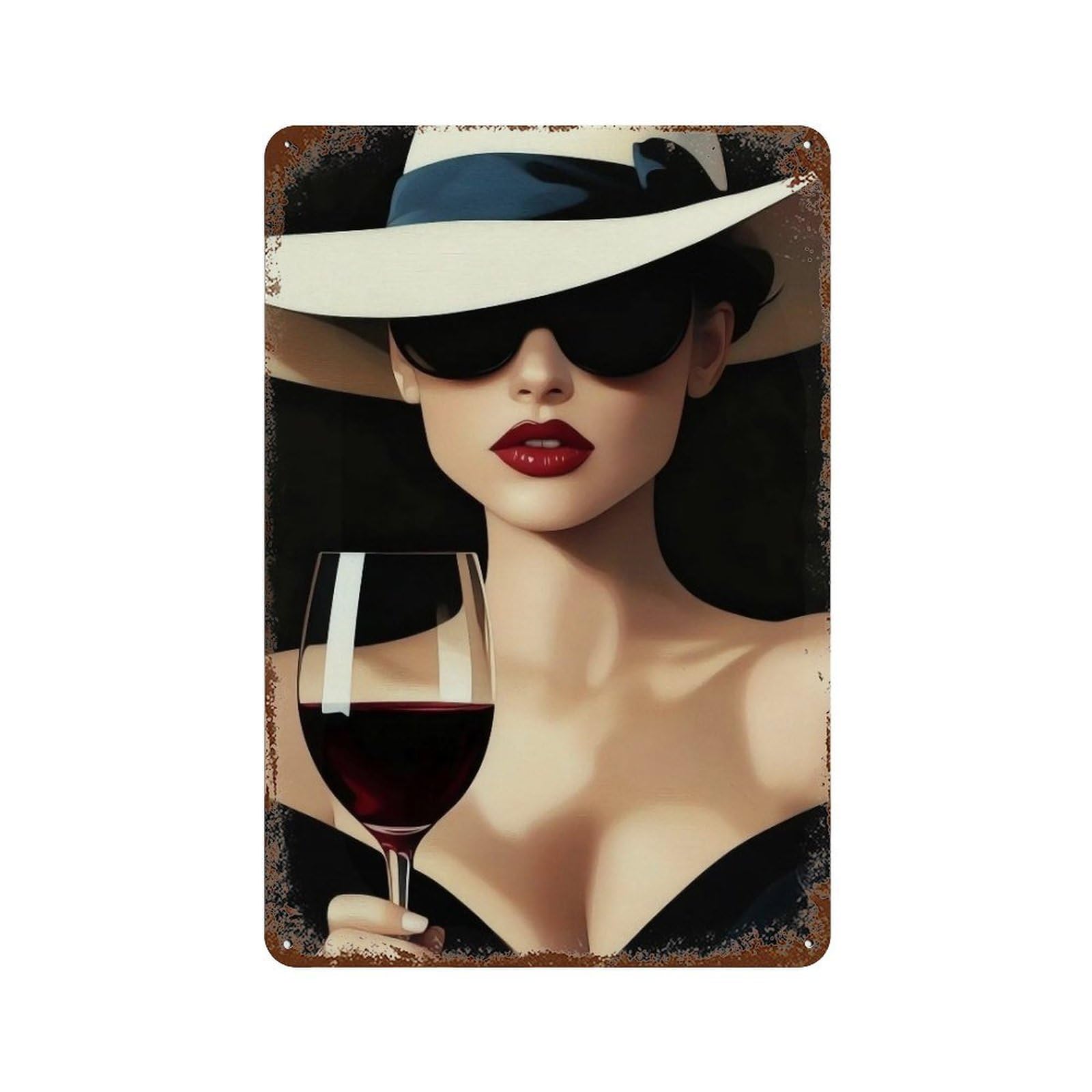 YHGERTKU Black Vintage Seductress 02 Wall Art Retro Iron Vintage Metal Tin Sign Poster Modern Decor for Living Rooms Gift 30x20cm