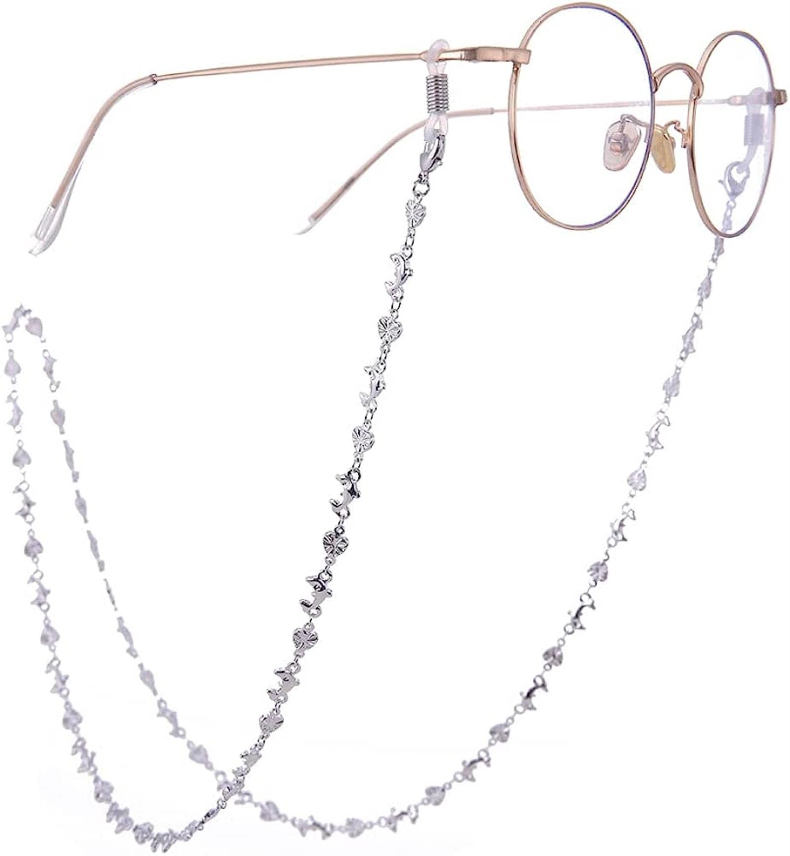 REVAHI Kupfer-Brillenkette mit Dekorationsbändern, Brillenbändern, Brillen, Sonnenbrillen, Kordel für Damen und Mädchen