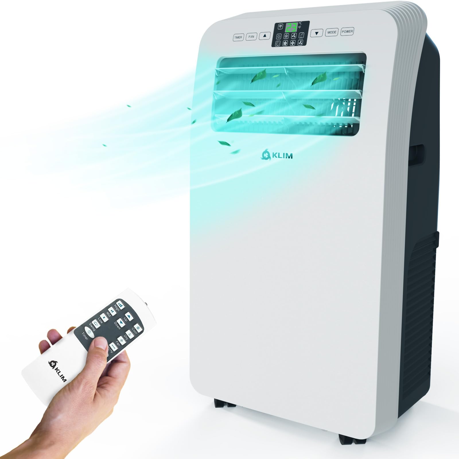 KLIM AC12000 - Climatiseur Mobile 12 000 BTU Puissant & Silencieux - Nouveauté - Déshumidificateur - Ventilateur et Climatisation - Clim Mobile avec Télécommande
