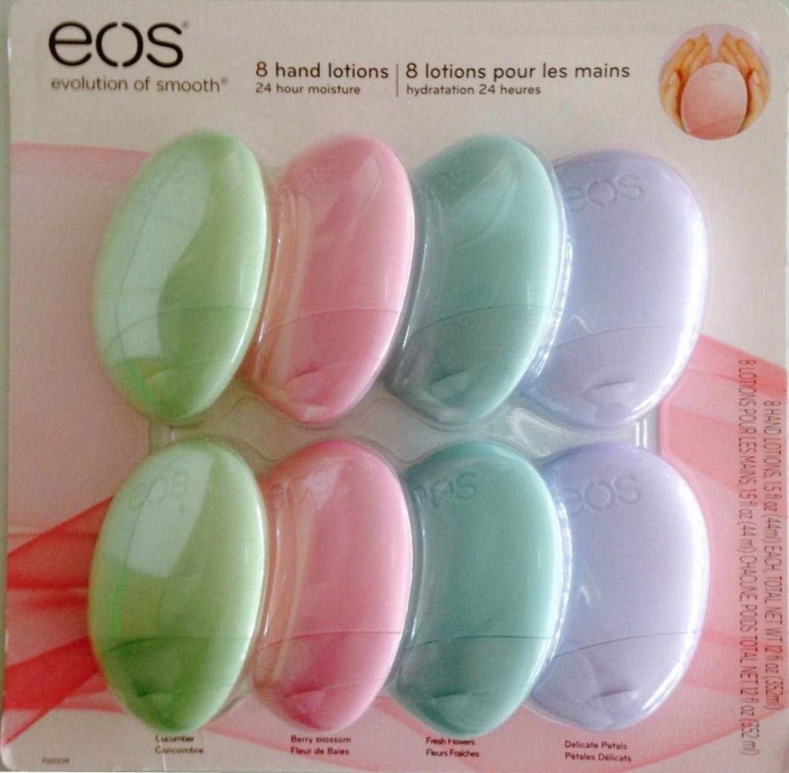 eosEvolution Of Smooth Hand Lotion - Cucumber, Berry Blossom, Fresh Flower & Delicate Petals, 352ml - Pack of 8