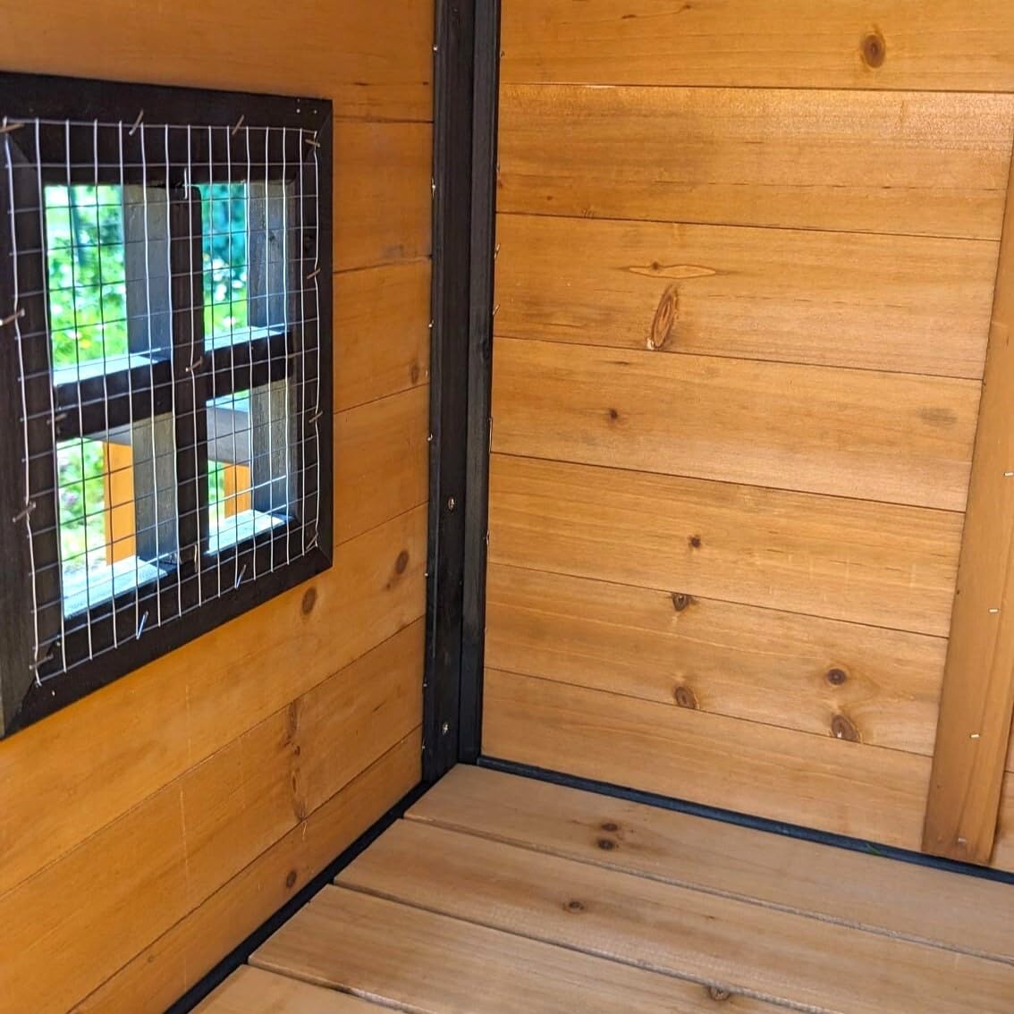 Caseta para perro Border Collie con techo de tejas abatible y terraza Tamaño L