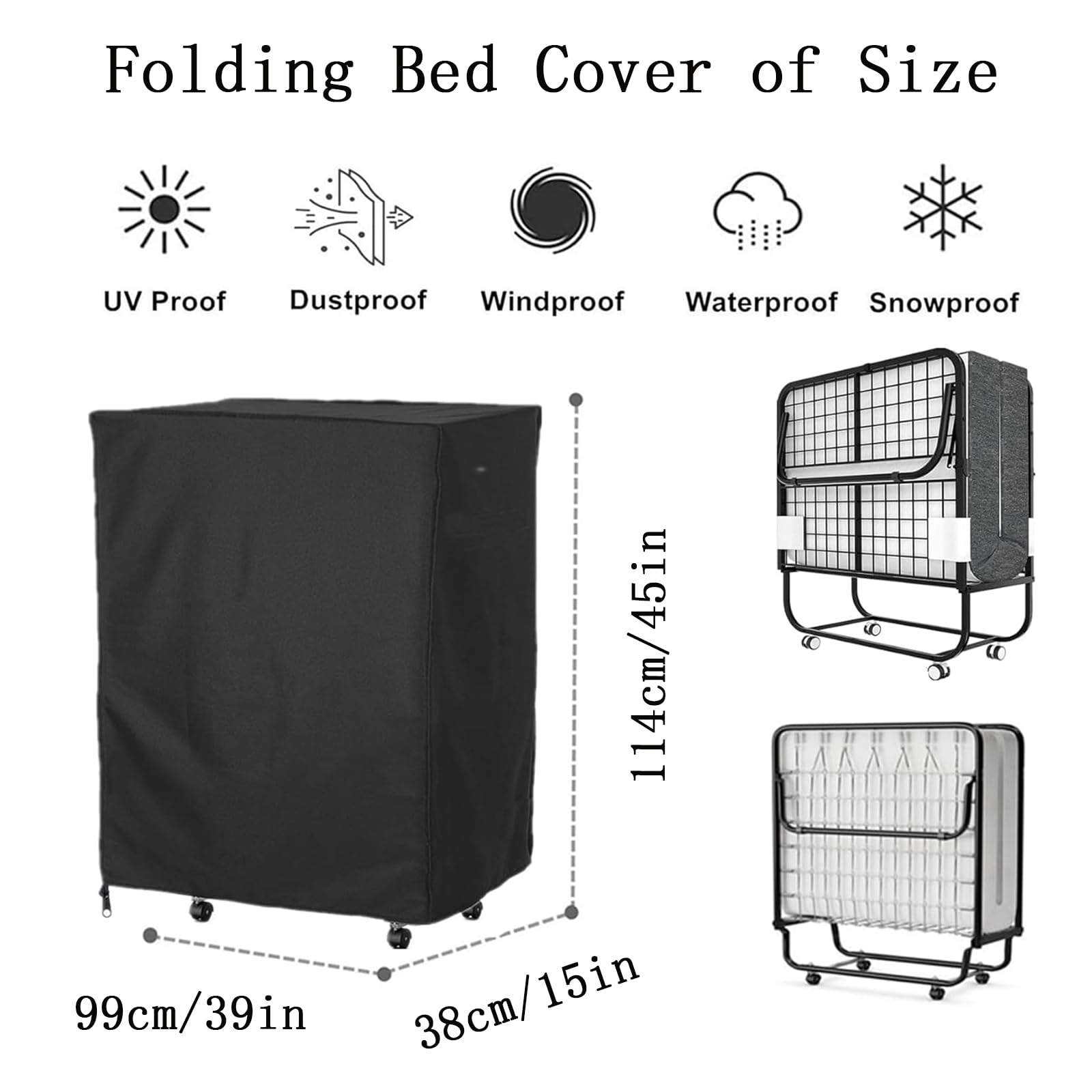 Copertura Pieghevole Antipolvere Per Lettino/Sedia - Impermeabile, In Poliestere, Con Custodia (85x33x107 Cm)