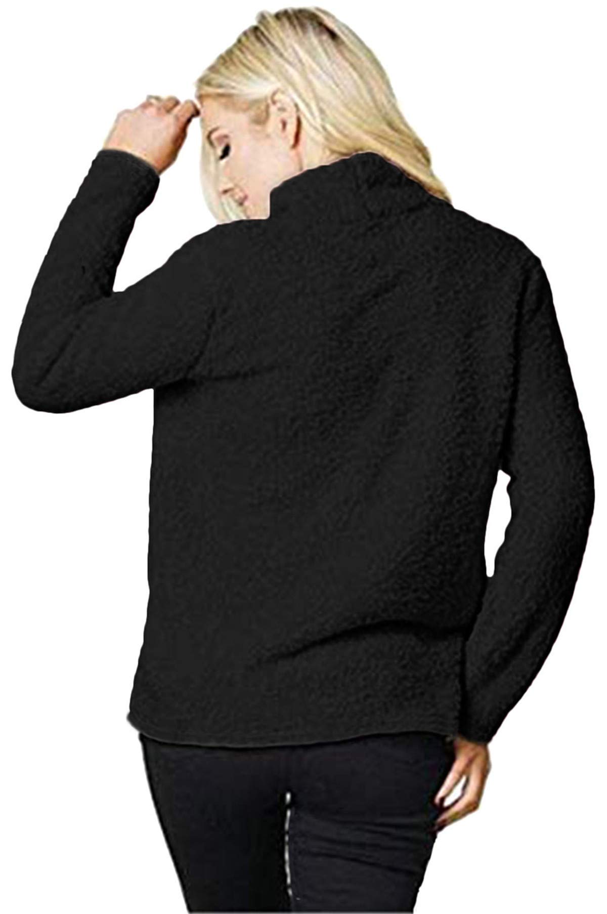 onlypuff Sherpa Pullover Sweaters for Women Fleece Sweatshirts Winter Warm Tunic Tops Pullover, #1 Black, Small 1