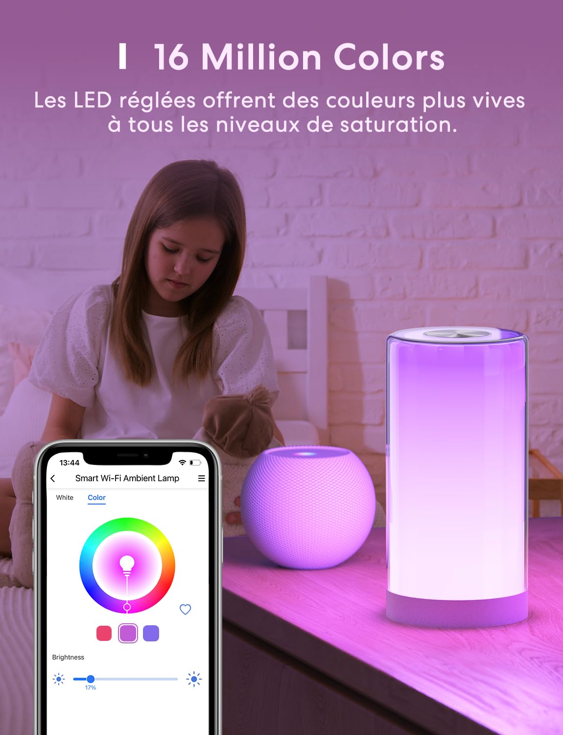 Meross Veilleuse LED Connectée WiFi, Lampe de Chevet Intelligente