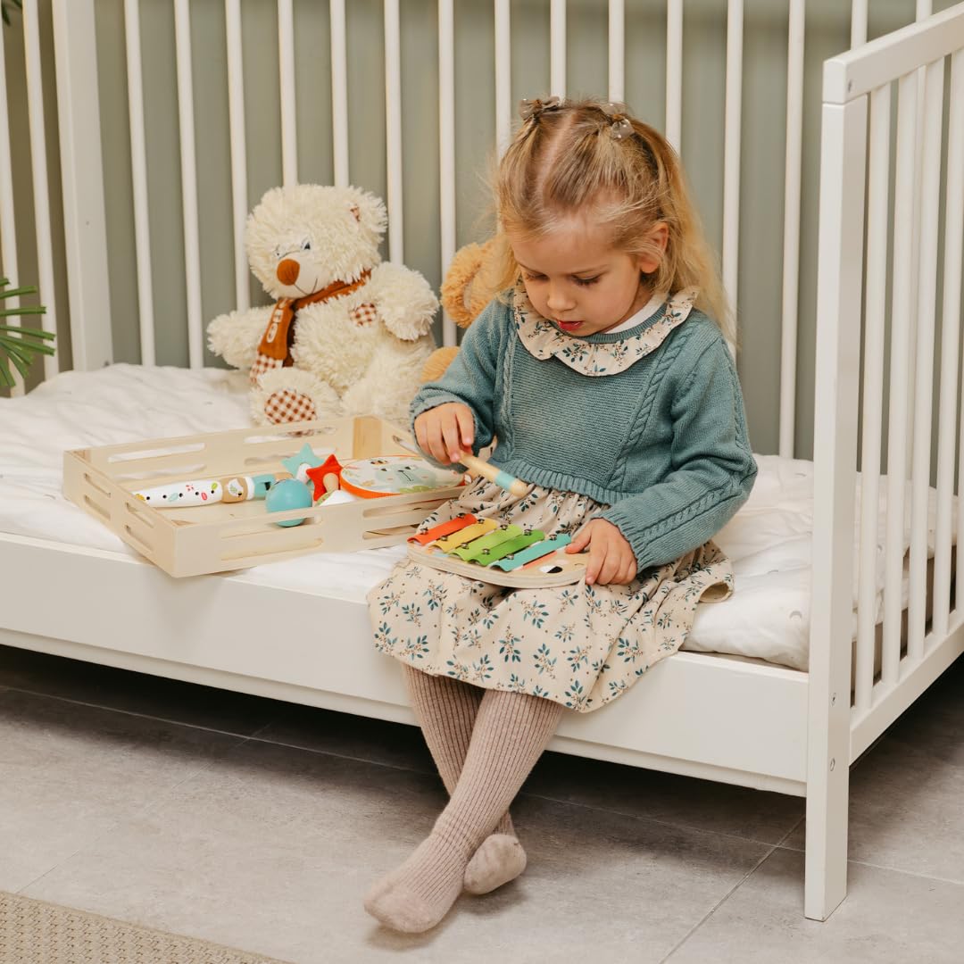 Momo Kids® Set de Instrumentos Musicales para Niños | Juguetes Montessori 2 años | Pandereta Tambor Infantil, xilófono Bebe, Maracas y Flauta | Instrumentos Musicales Bebe | Regalo Niña 2 Años — view 3