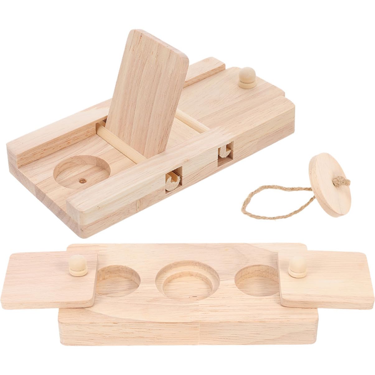 VICASKY Jouet Hamster en Bois Lot 2 Pièces, pour Recherche de Nourriture
