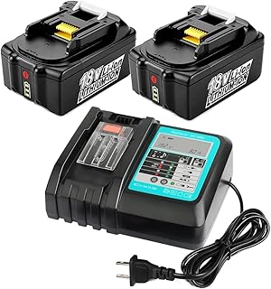 2Pcs BL1850B 5.0Ah 18V LXT Battery and Charger for MA-Kita Drill/Driver DDF482Z DDF484Z DDF485Z DDF487Z DDF489Z, Cordless Chainsaw DUC353 DUC254Z DUC101Z DUC302Z DUC256Z