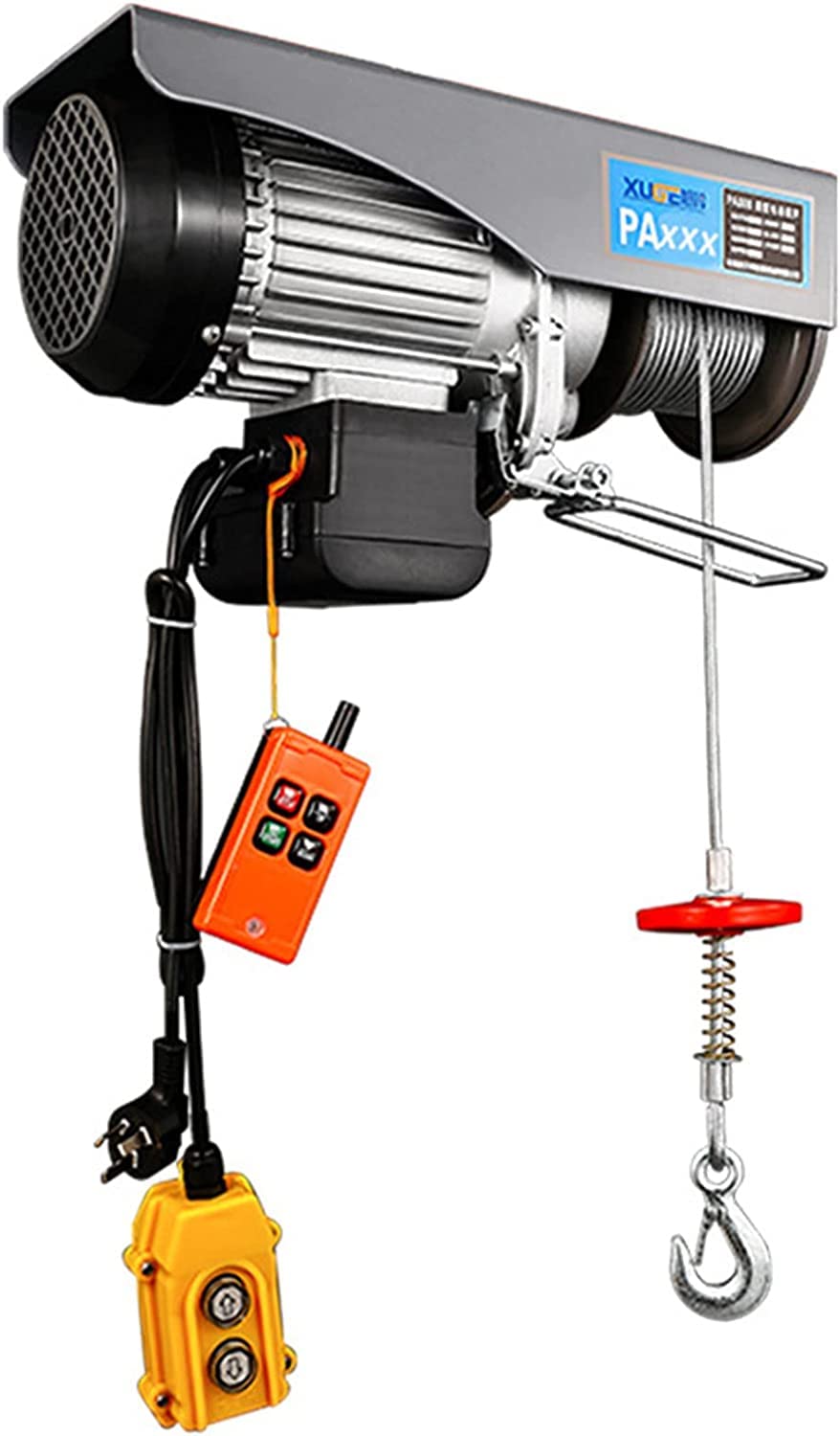 OTQEFTN Wireless Remote Control Mini Electric Lifting Hoist, 510W Electric Cable Lift, 220V Small Home Crane, Electric Winch with Automatic Brak