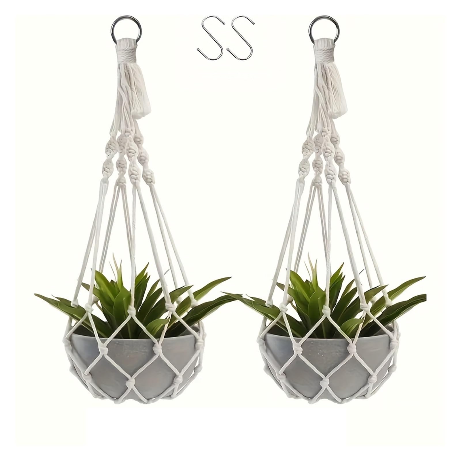 Support en macramé 2 pièces avec Crochet