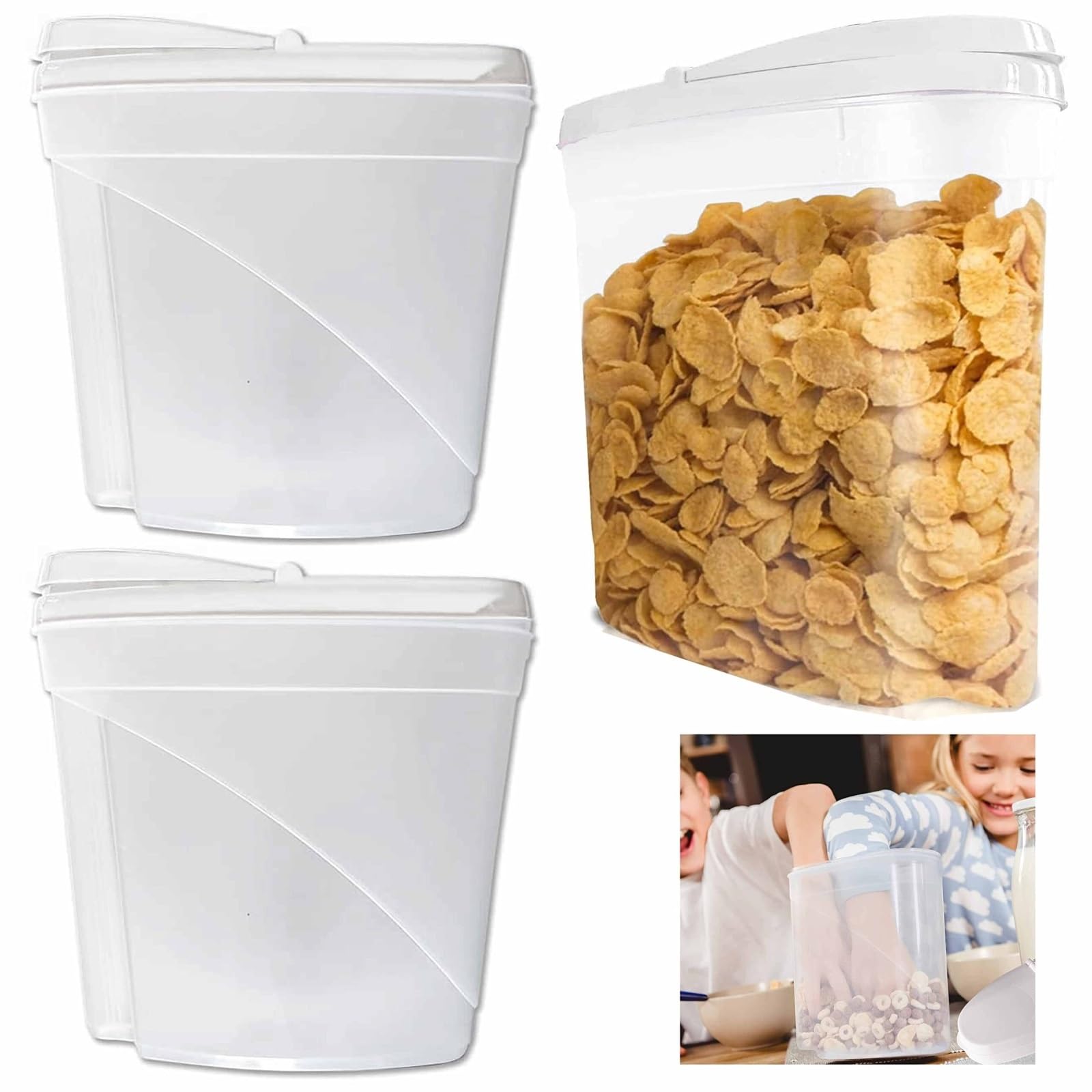 Müslispender 5L Trockenfutter Aufbewahrungseimer Getreidespender Müslispender Reisbehälter Tiernahrung Aufbewahrungsbehälter Cereal Dispenser