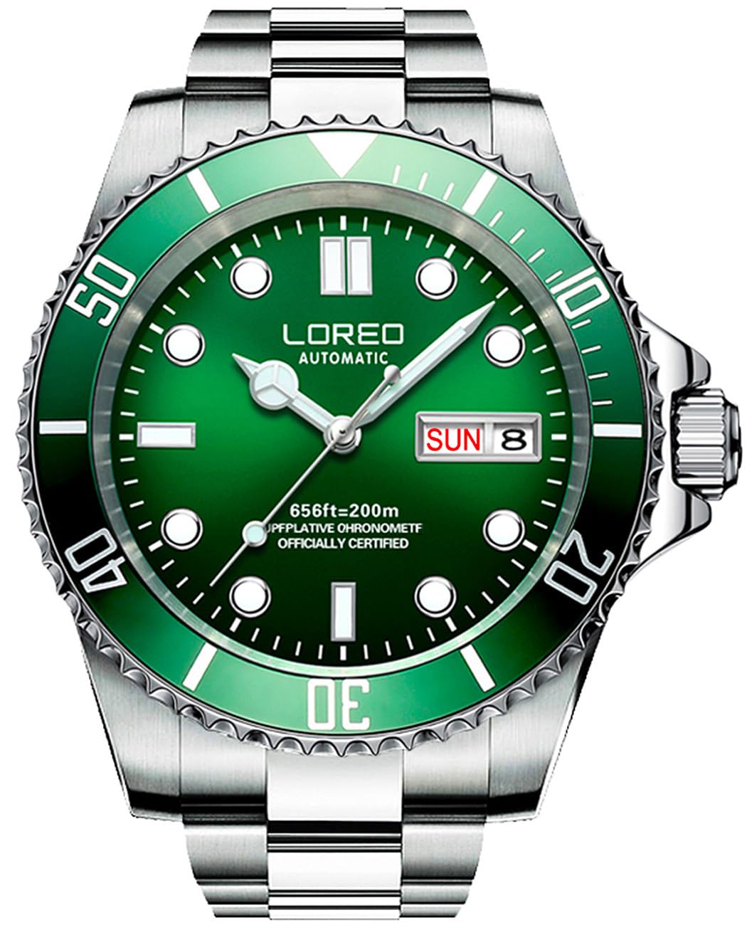 Mens Silver Stainless Steel Sapphire Glass Blue Rotating Bezel Men's Automatic Date Week Watch