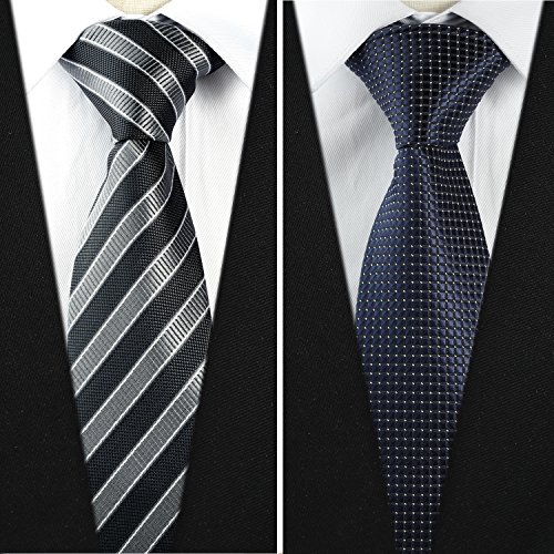 9pcs Mens Ties and 3pcs Tie Clips, Men's Classic Tie Necktie Woven Jacquard Neck Ties (2017-12-08-008)