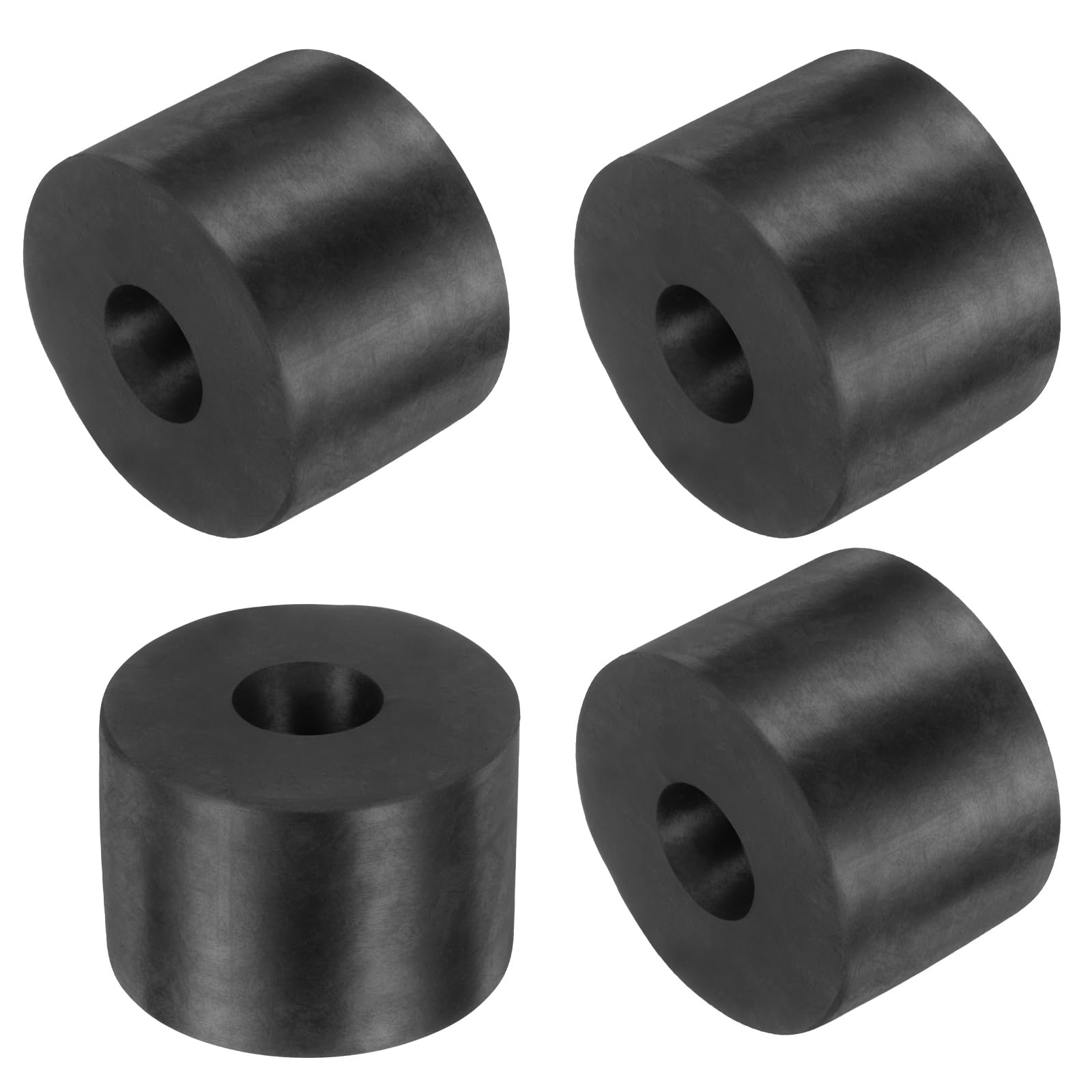 sourcing map 4 Pcs Rubber Spacers 50mm OD x 18mm ID x 30mm Height Round Anti Vibration Spacer Rubber Bushing Grommets