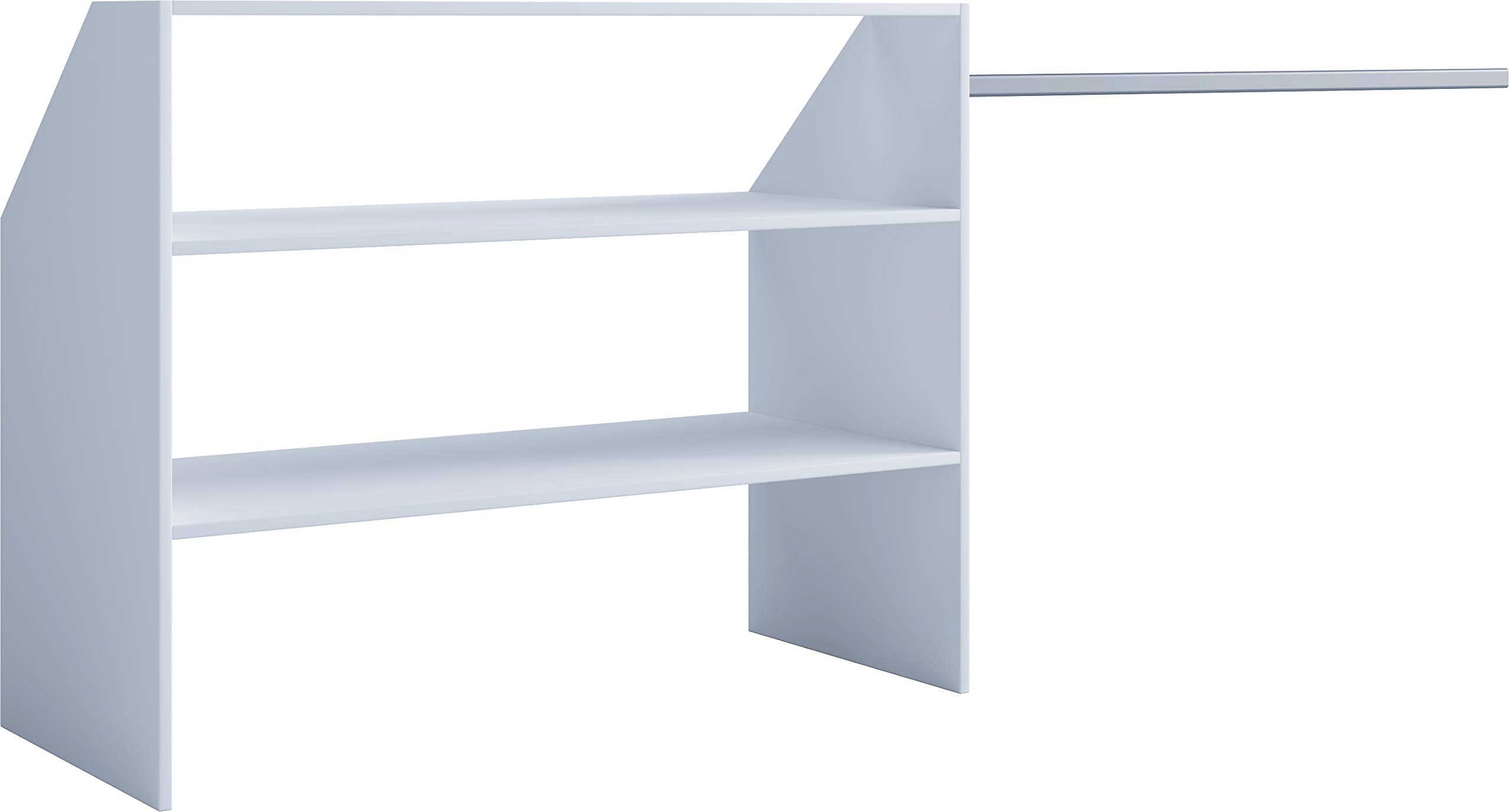 VCM Holz Kleiderschrank | offener Schrank | begehbarer Kleiderregal | Dachschrägen Regal | Maße ca. B. 90 x H. 100 x T. 50 cm - Dacho l Weiß