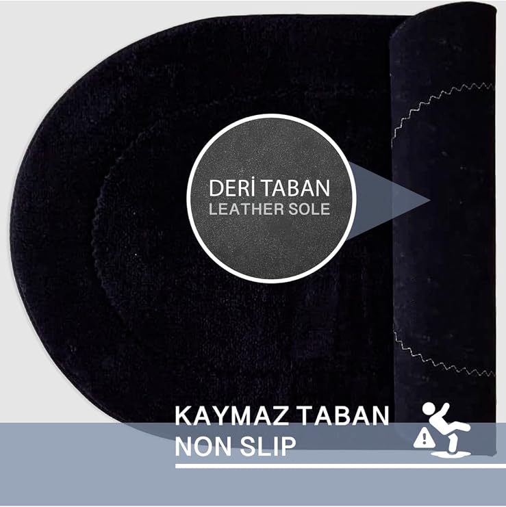 Rivora Siyah 2li Banyo Halısı Paspası Seti, Kaymaz Tabanlı Klozet Takımı, 115x65 cm + 65x50 cm