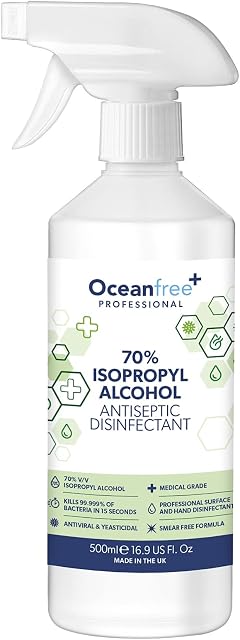 IPA Disinfectant Rubbing Isopropyl Alcohol - 500ml - Kills 99% Bacteria, Germs - Sanitiser Sanitizer (Single)